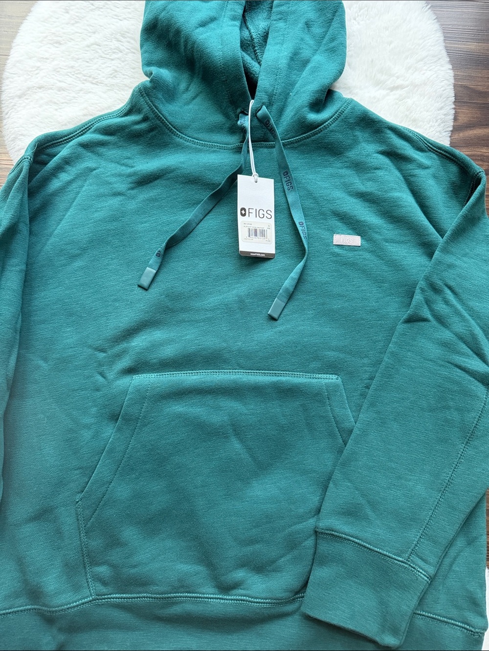 NWT Figs Off Shift Hooded Sweatshirt Caribbean Blue size M - Picture 4 of 9